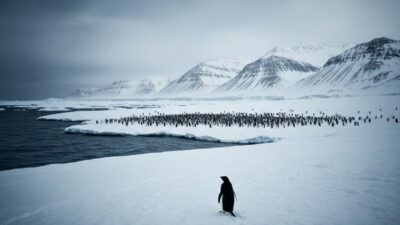 Antarktika'da, herkesin gittiği yönün aksine, tek başına ve kararlı bir