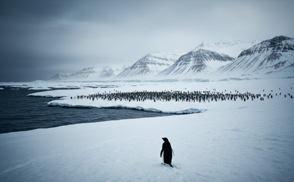 Antarktika'da, herkesin gittiği yönün aksine, tek başına ve kararlı bir