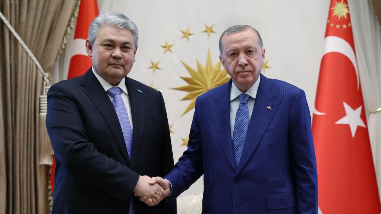 Cumhurbaşkanı Erdoğan, Kazakistan Dışişleri Bakanı Yermek Koşerbayev'i kabul etti.